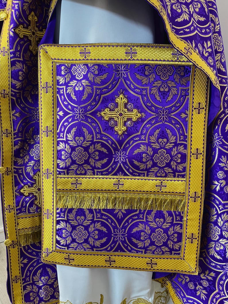 Greek Orthodox Priest Vestments | Purple & Gold Liturgical Robe - Etsy