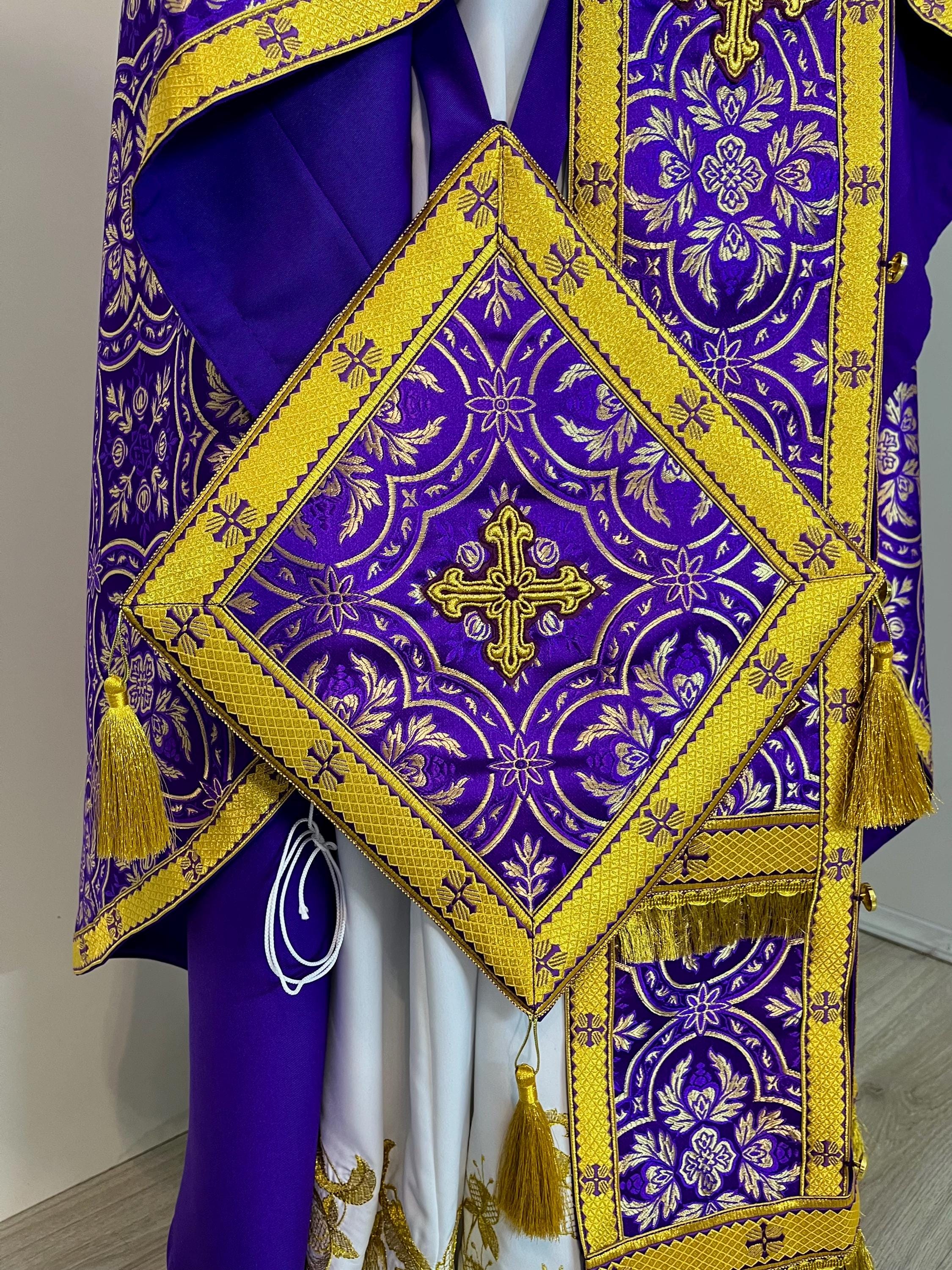 Greek Orthodox Priest Vestments | Purple & Gold Liturgical Robe - Etsy