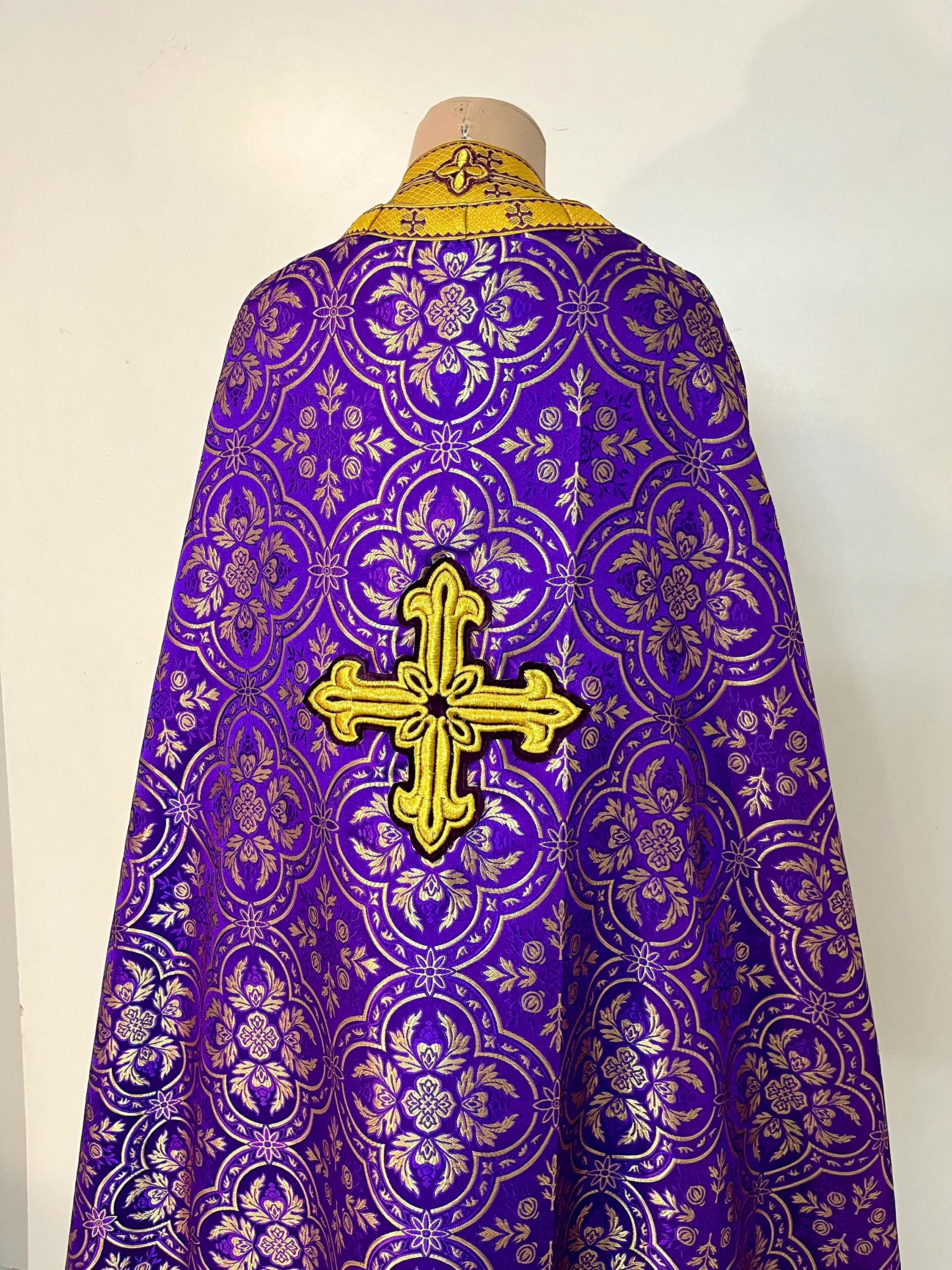 Greek Orthodox Priest Vestments | Purple & Gold Liturgical Robe - Etsy