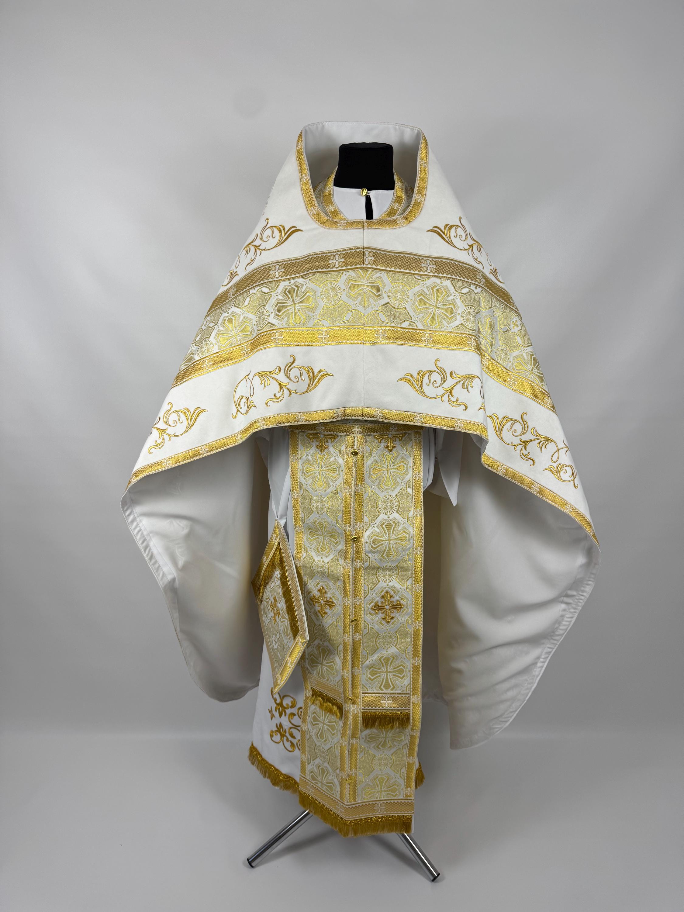 White Orthodox Priest Vestments | Ecclesiastical Set | Gift for Priest ...