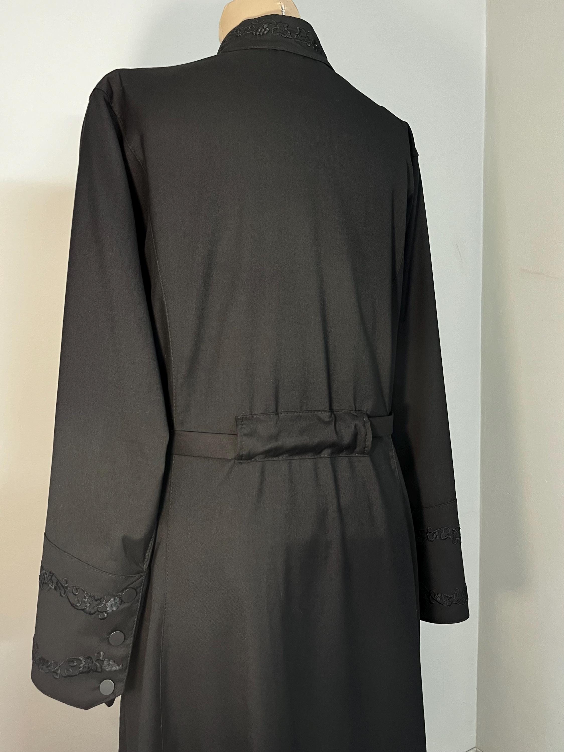 Cassock Style Robe Black Greek Style Cassock | Embroidered Priest Undercassock Robe - Etsy