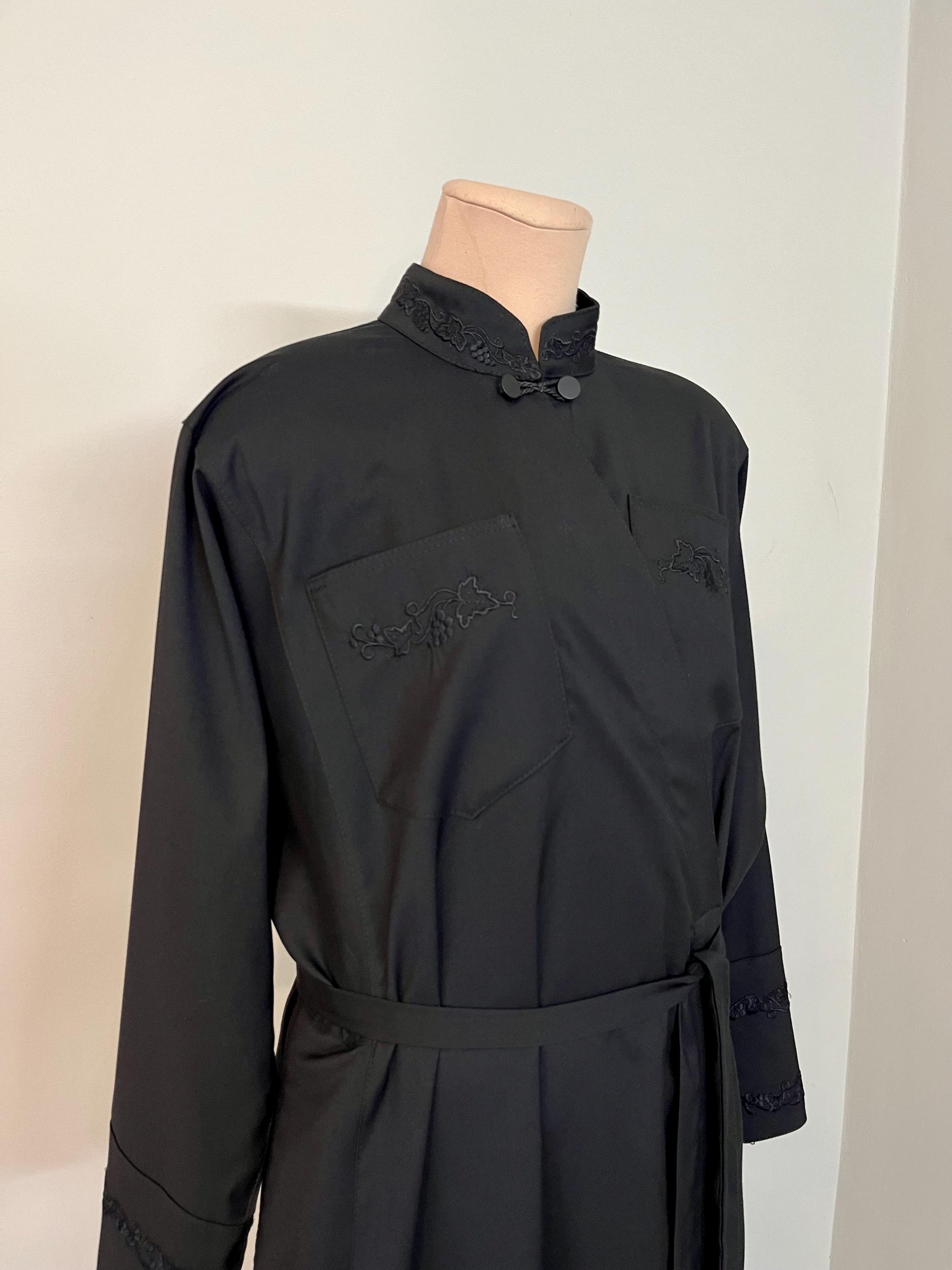 Cassock Style Robe Black Greek Style Cassock | Embroidered Priest Undercassock Robe - Etsy