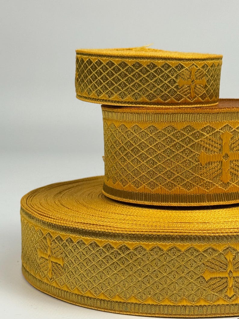 Liturgical Jacquard Ribbon, Church Vestment Tape, Embroidered Galloon ...