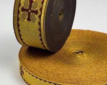 Liturgical Jacquard Ribbon, Church Vestment Tape, Embroidered Galloon