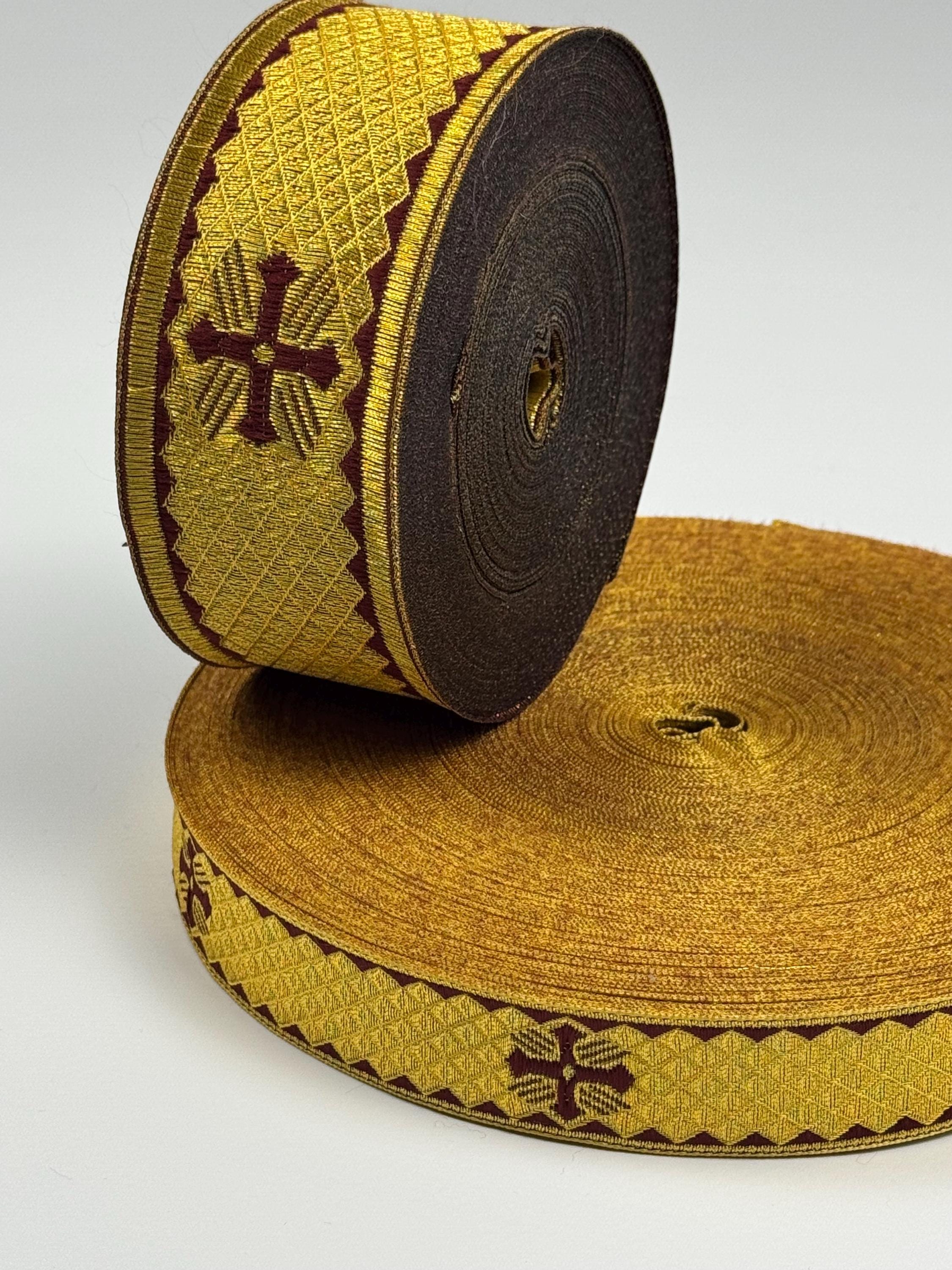 Liturgical Jacquard Ribbon, Church Vestment Tape, Embroidered Galloon ...