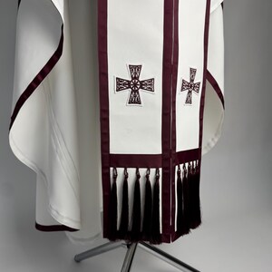 Lightweight white Orthodox priest vestment in Greek style — complete summer set including sticharion image 8