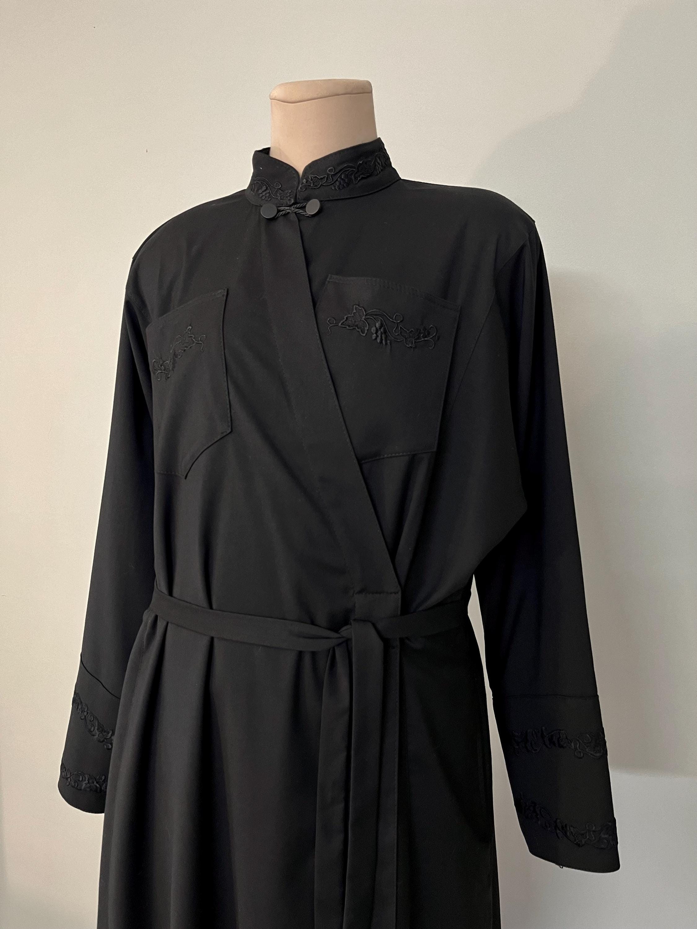Cassock Style Robe Black Greek Style Cassock | Embroidered Priest Undercassock Robe - Etsy