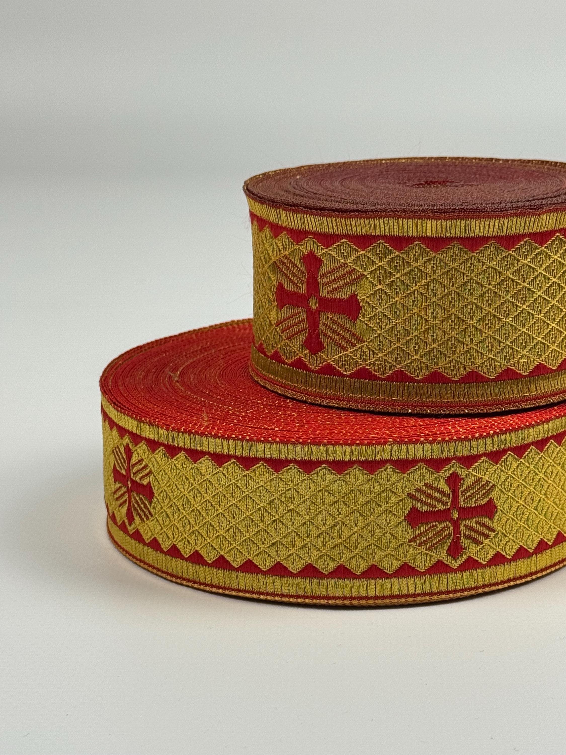 Liturgical Jacquard Ribbon, Church Vestment Tape, Embroidered Galloon ...