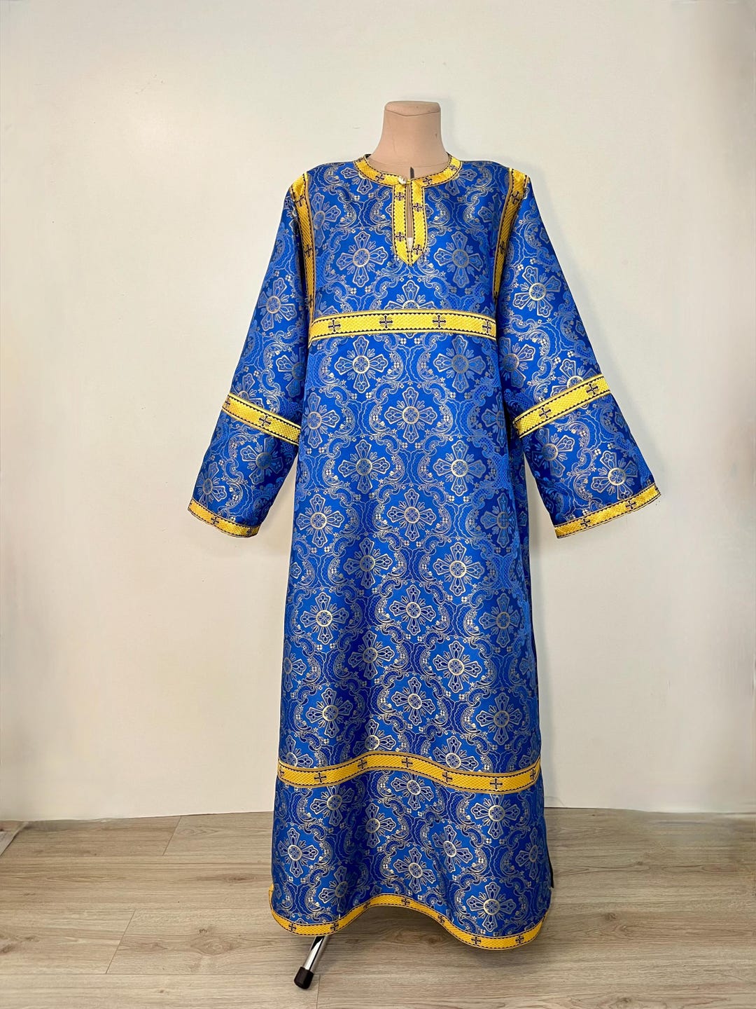 Russian Orthodox Robe Runes Custom Orthodox Altar Server Robe | Embroidered Cross, Metallic Trim - Etsy