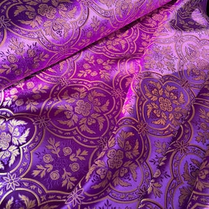 Purple Liturgical Fabrics, Non Metallic Brocade, Church Fabrics, Church Brocade, Clerical fabric for vestments