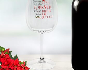 Cita de Love Actually en copa de vino de 12 oz / Había más de una langosta presente... Cita de Love Actually / Cita de película navideña