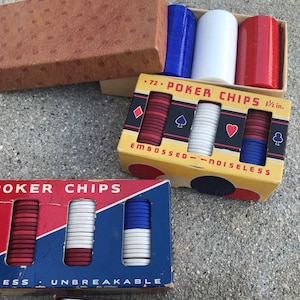 vintage Poker Chips / 4 sets / 372 jetons image 1
