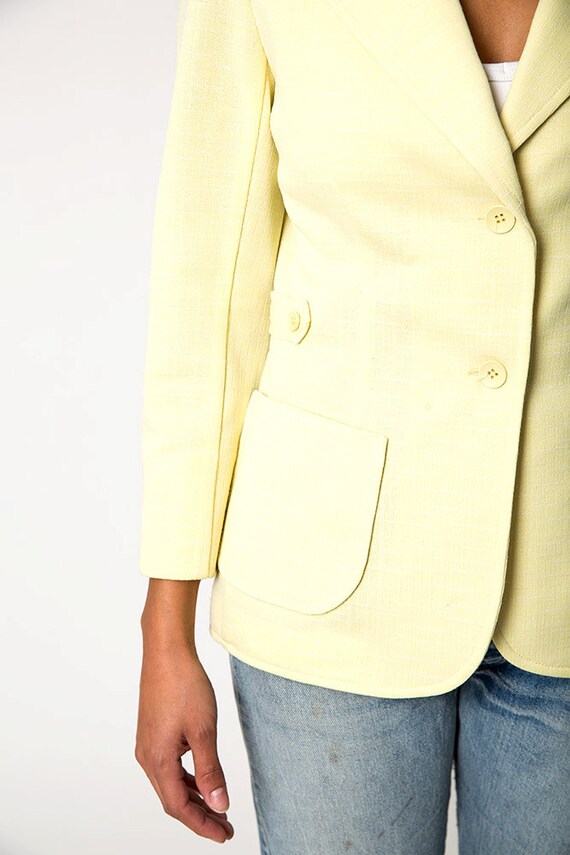 Yellow Wool Blend Utility Vintage Blazer Jacket - image 4