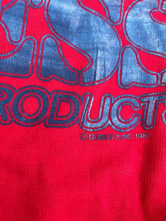 Guess Denim Text on Red Made in USA 50/50 Vintage… - image 2