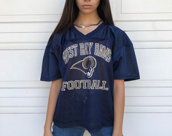 The Vintage West Bay Rams Football Navy Jersey Shirt