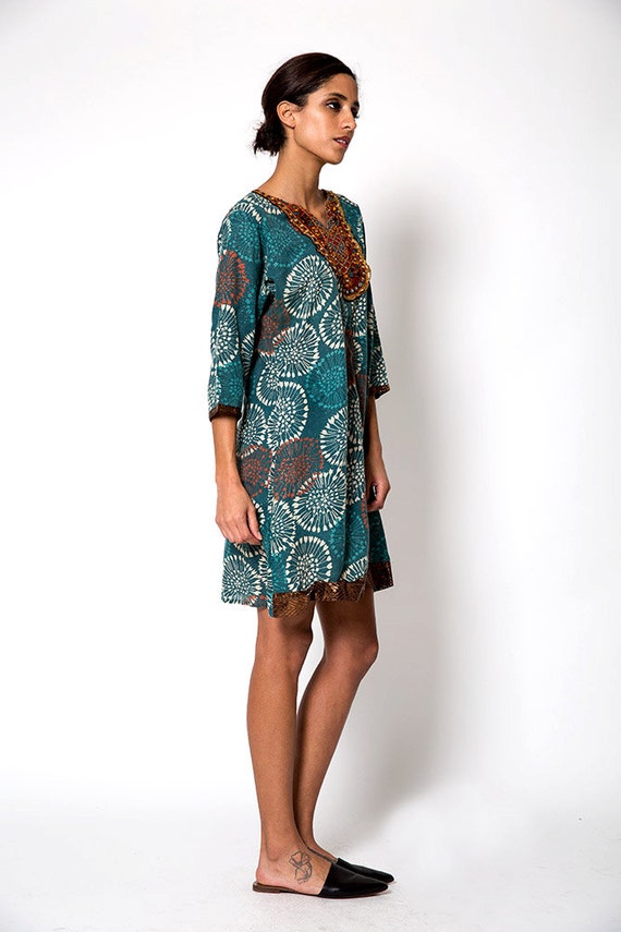 The Vintage Tribal Aztec Indian Tunic Shirt Dress - image 3