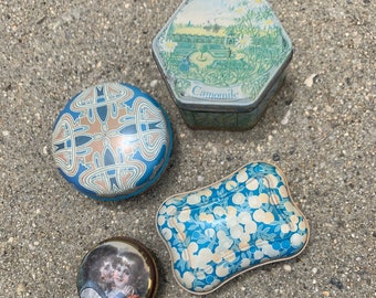 1960s Vintage Set of Four Pill Boxes