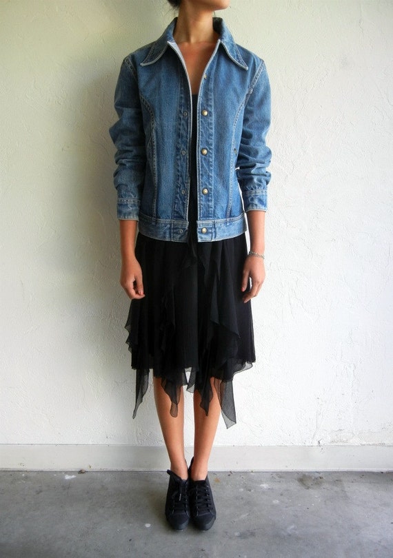 Lee Vintage 1970s Patchwork Collar Denim Jacket Je