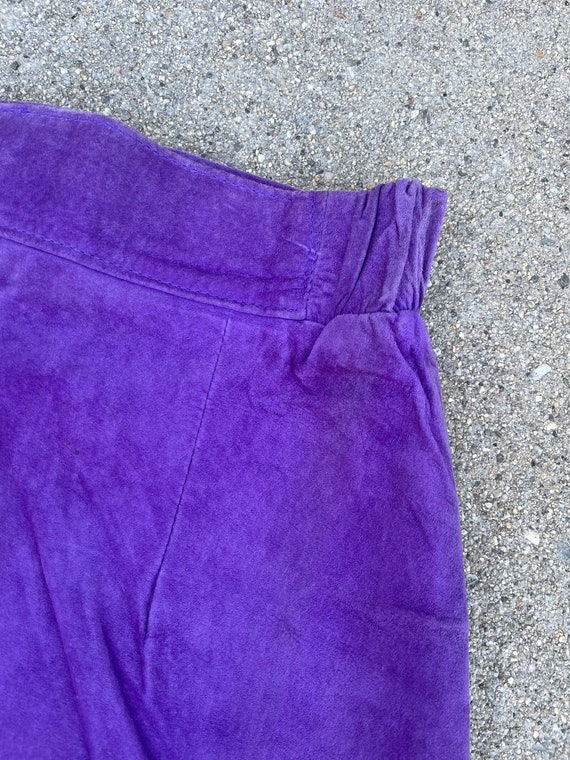 Skove Purple Suede Leather Vintage Pencil Skirt S… - image 2