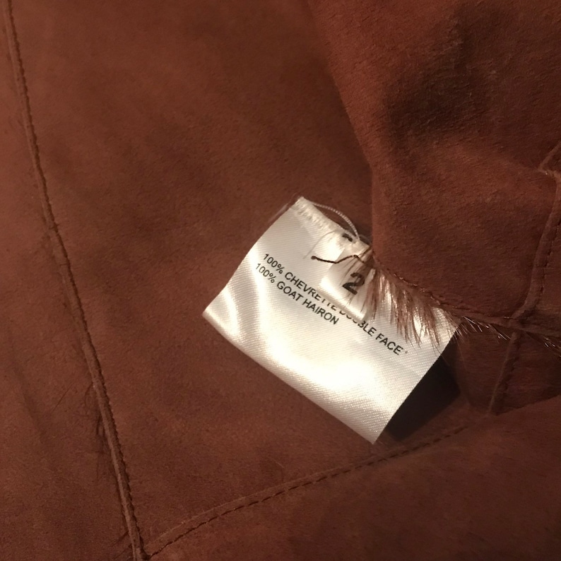 Stella Forest Brown Goat Leather and Hair Vintage Jacket Size 2