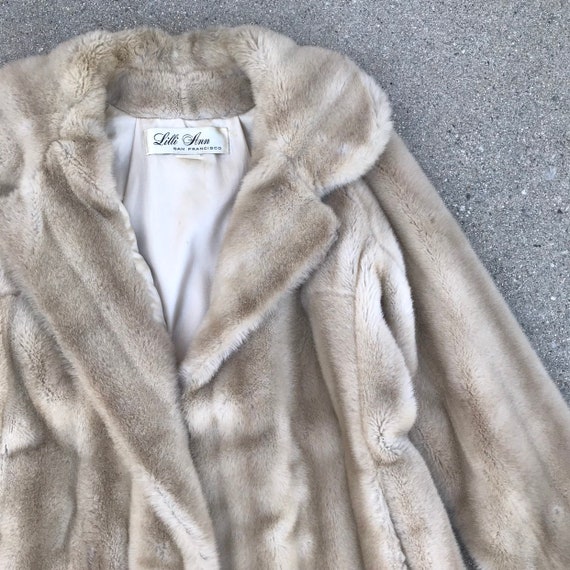 Lilli Ann San Francisco Beige Vintage Faux Fur Ja… - image 1