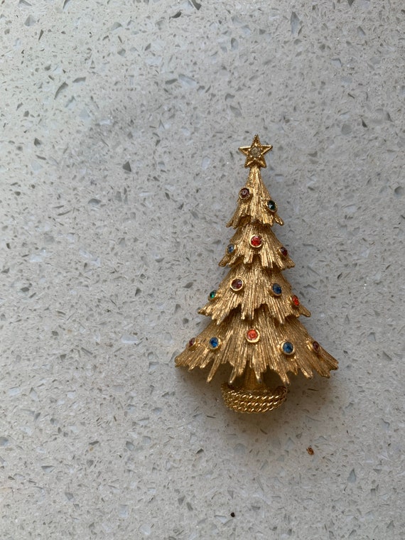 Monet Gold Plated Vintage Christmas Pin Brooch - Etsy
