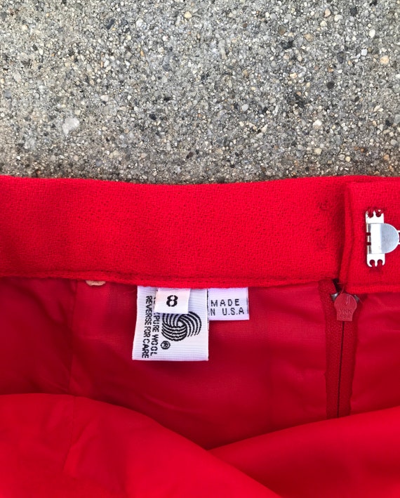 Imagnin x David Hayes Vintage Red Wool Skirt Suit… - image 8