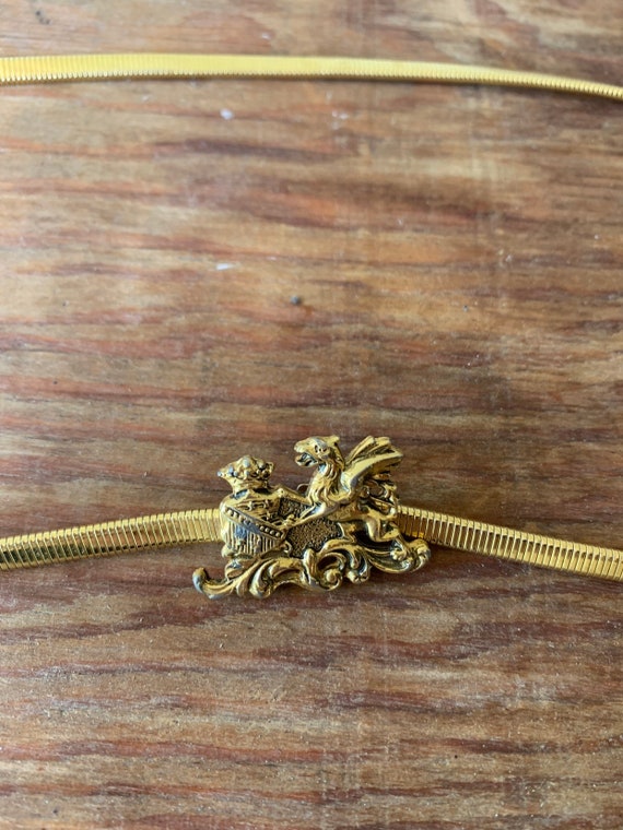 Accessocraft NYC Vintage Medieval Lion Crest Gold 