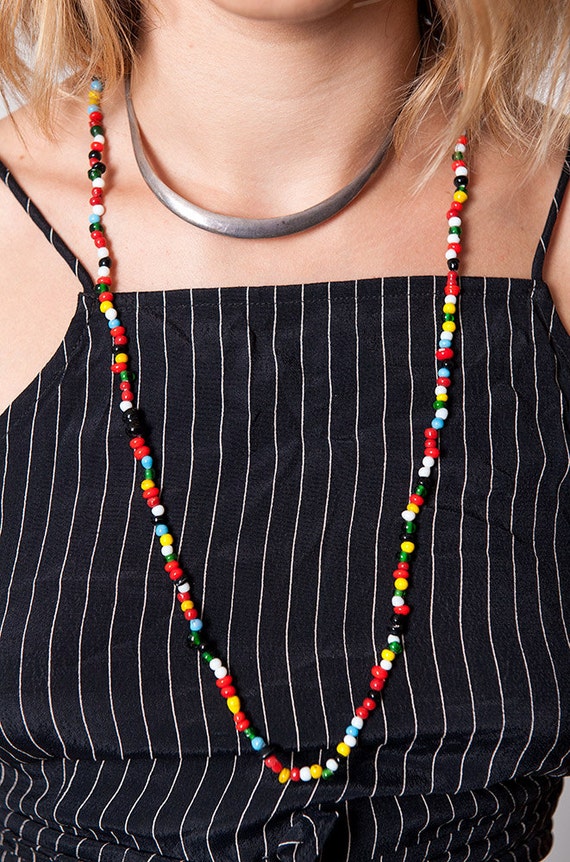 Rainbow Multicolored Vintage Ethnic Beaded Layerin