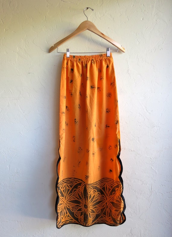 Orange Hawaiian Print Skirt - image 4