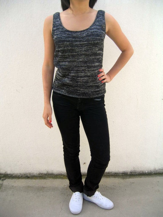 Metallic Knit Charcoal Tank - image 3