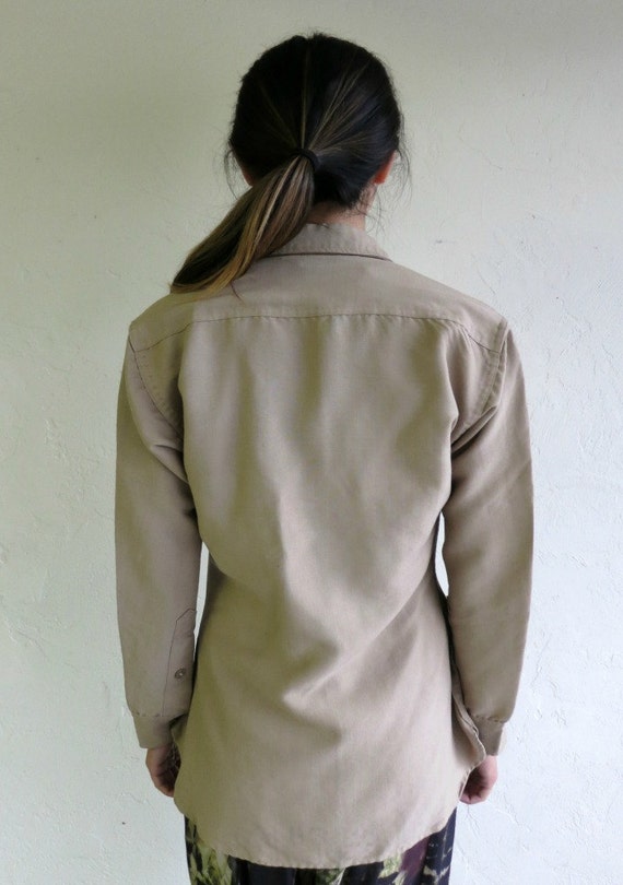 Taupe Army Button Up Shirt - image 5