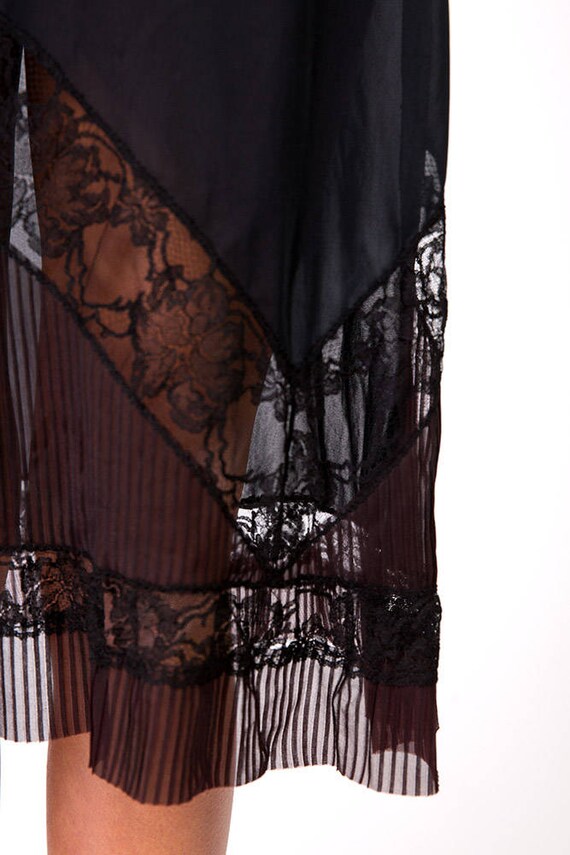 Black Satin Vintage 1970s Slip Tank Dress Gem