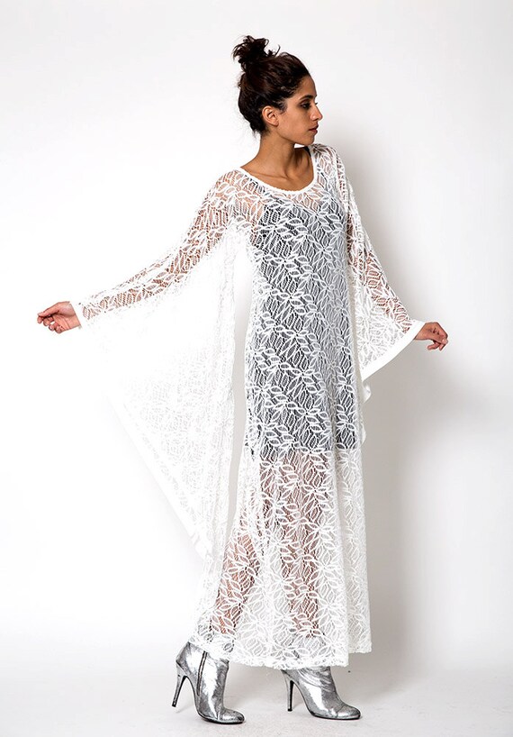 The Deadstock 60s White Lace Woodstock Dress - image 2