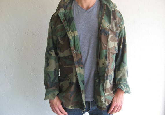 Camouflage Military Camo Print Vintage Winter Jac… - image 3