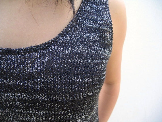 Metallic Knit Charcoal Tank - image 2