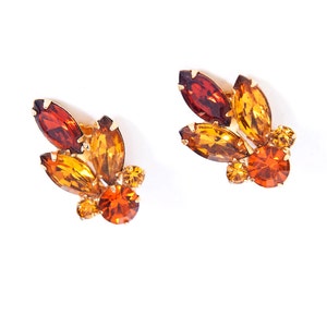 Vintage Amber and Brown Bumblebee Clip On Earrings image 2