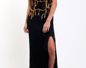 The Gold Crackle Sequin Cocktail Dress