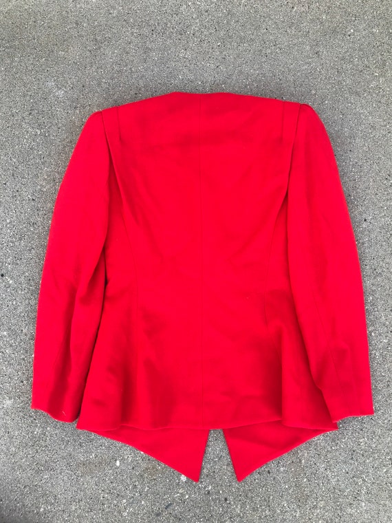Imagnin x David Hayes Vintage Red Wool Skirt Suit… - image 10