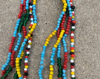 Colorful African Colored Vibrant Vintage Beaded Layering Necklaces