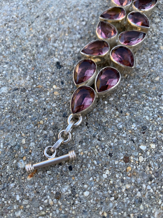 Silver Topaz Vintage Chunky Bracelet - image 4