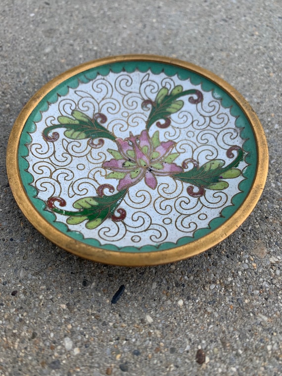 Chinese Pink Lily Vintage Ring Dish