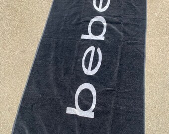 Bebe Black and White Cotton Vintage Y2K Beach Towel