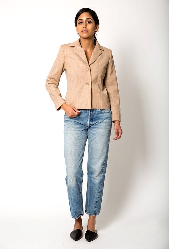 vintage tan wool jacket - Gem