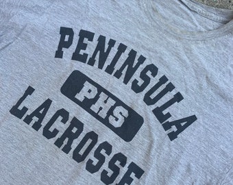 Heather Gray Peninsula Palos Verdes Lacrosse Sports Vintage Tee TShirt