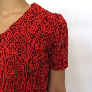 The Red Geometric Print Dress image 2