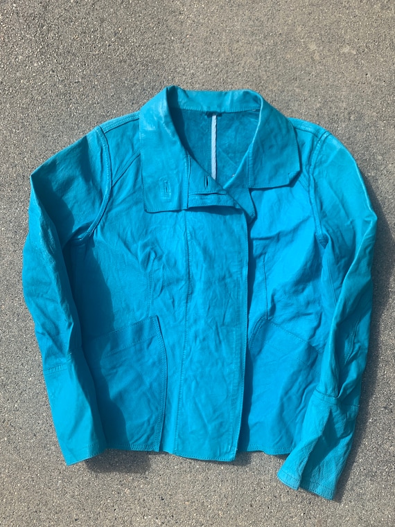 Turquoise Vibrant Leather Lightweight Vintage Jack