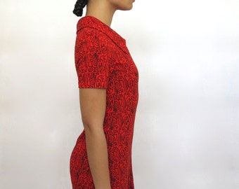 The Red Geometric Print Dress