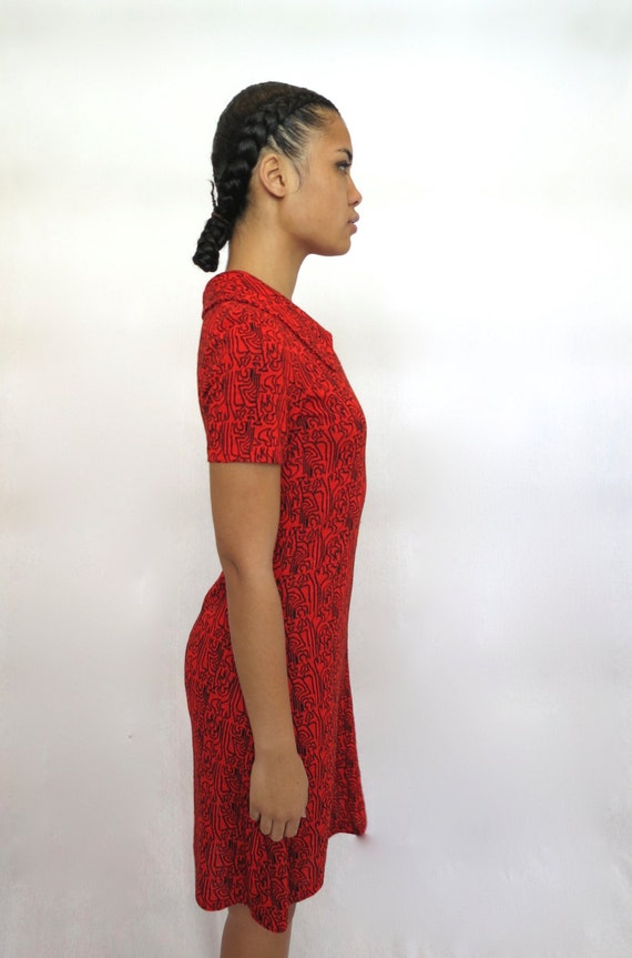 The Red Geometric Print Dress - image 1