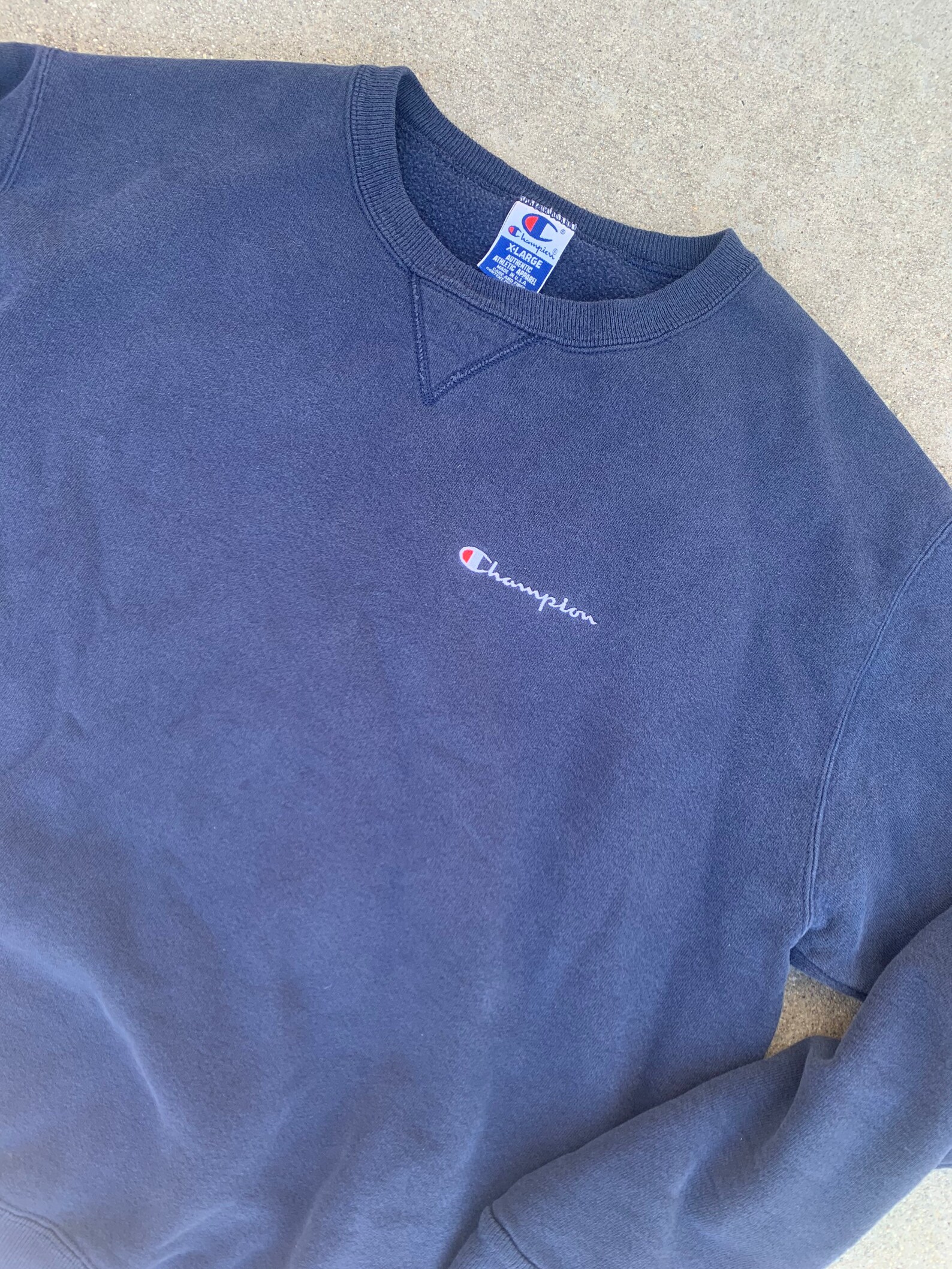 Champion Navy Blue Made in USA Vintage Classic Cotton Crewneck | Etsy